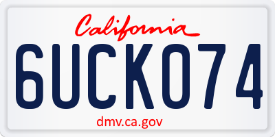 CA license plate 6UCK074
