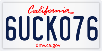 CA license plate 6UCK076