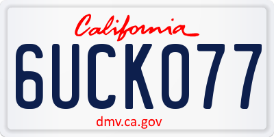CA license plate 6UCK077