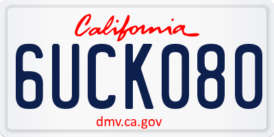 CA license plate 6UCK080