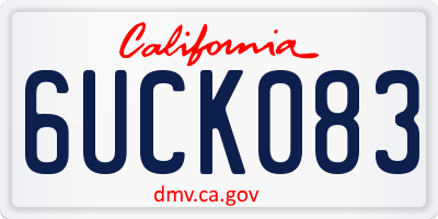 CA license plate 6UCK083