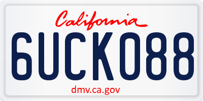 CA license plate 6UCK088