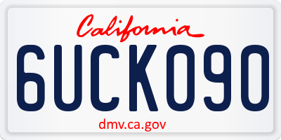CA license plate 6UCK090