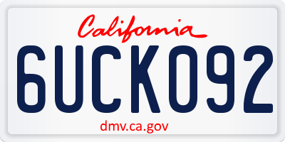 CA license plate 6UCK092
