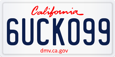 CA license plate 6UCK099