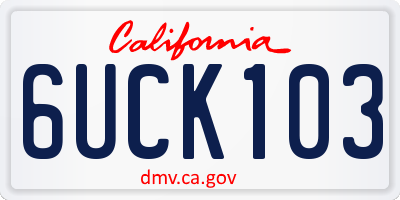 CA license plate 6UCK103