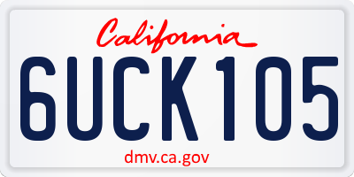 CA license plate 6UCK105