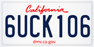 CA license plate 6UCK106