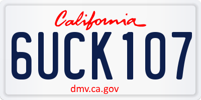 CA license plate 6UCK107