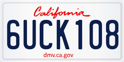CA license plate 6UCK108