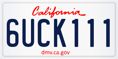 CA license plate 6UCK111