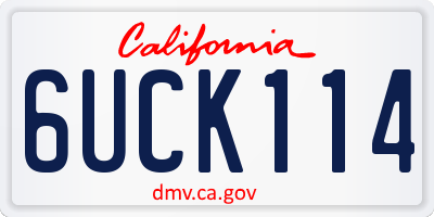 CA license plate 6UCK114
