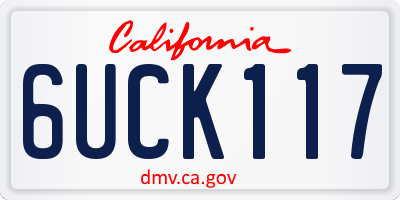 CA license plate 6UCK117