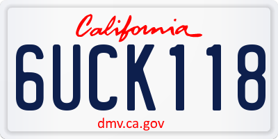 CA license plate 6UCK118