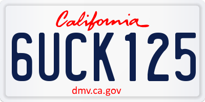 CA license plate 6UCK125