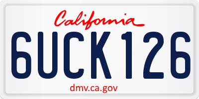 CA license plate 6UCK126