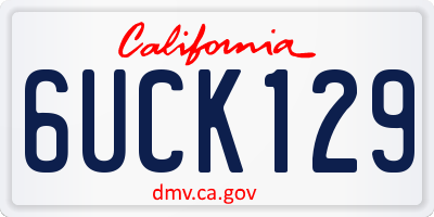 CA license plate 6UCK129