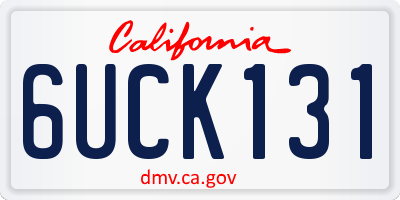 CA license plate 6UCK131