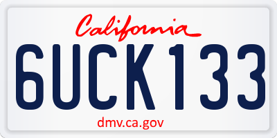 CA license plate 6UCK133