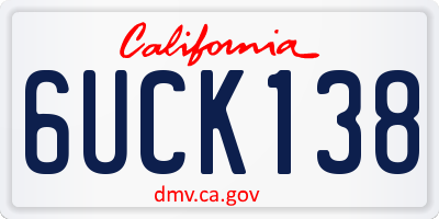 CA license plate 6UCK138