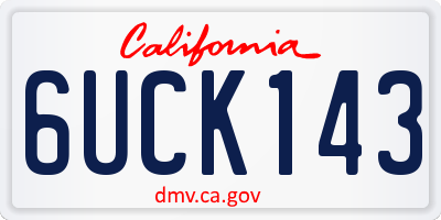 CA license plate 6UCK143