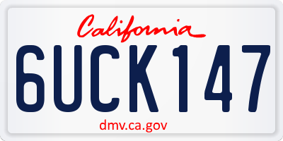 CA license plate 6UCK147