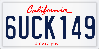 CA license plate 6UCK149