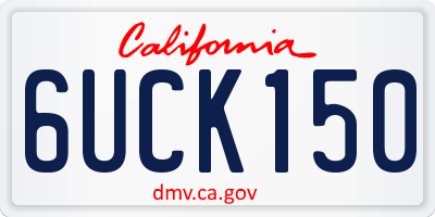 CA license plate 6UCK150