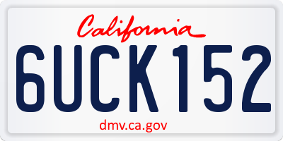 CA license plate 6UCK152