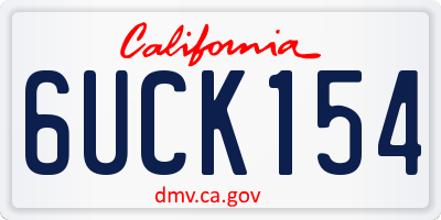 CA license plate 6UCK154