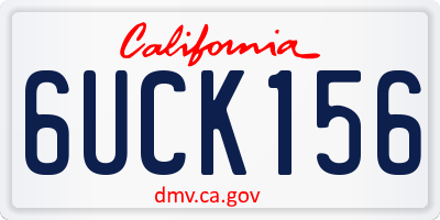 CA license plate 6UCK156