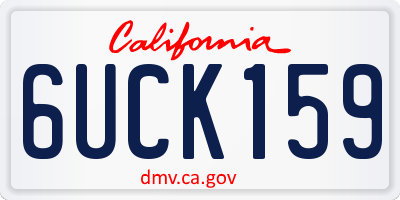 CA license plate 6UCK159