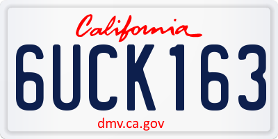 CA license plate 6UCK163