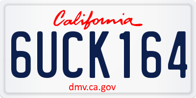 CA license plate 6UCK164