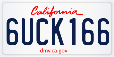 CA license plate 6UCK166