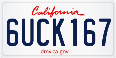 CA license plate 6UCK167