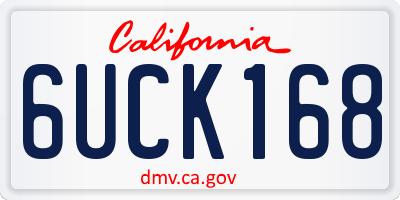 CA license plate 6UCK168