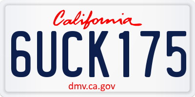 CA license plate 6UCK175