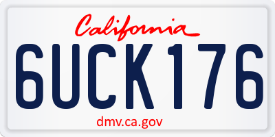 CA license plate 6UCK176