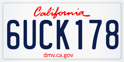 CA license plate 6UCK178