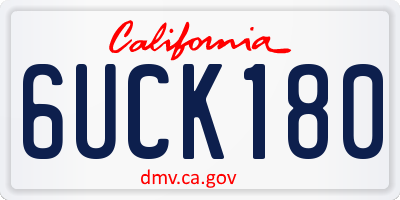 CA license plate 6UCK180