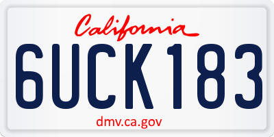CA license plate 6UCK183