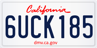 CA license plate 6UCK185