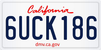 CA license plate 6UCK186
