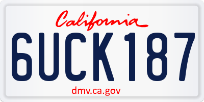 CA license plate 6UCK187