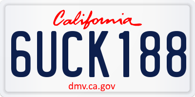 CA license plate 6UCK188
