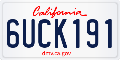 CA license plate 6UCK191