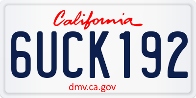 CA license plate 6UCK192