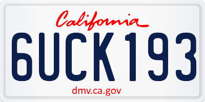 CA license plate 6UCK193