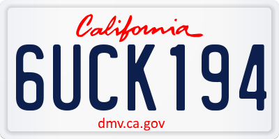 CA license plate 6UCK194